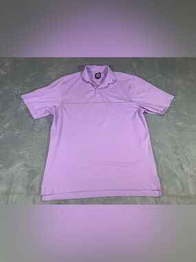 FootJoy Lavender Short-Sleeve Performance Polo with Chest Stripe